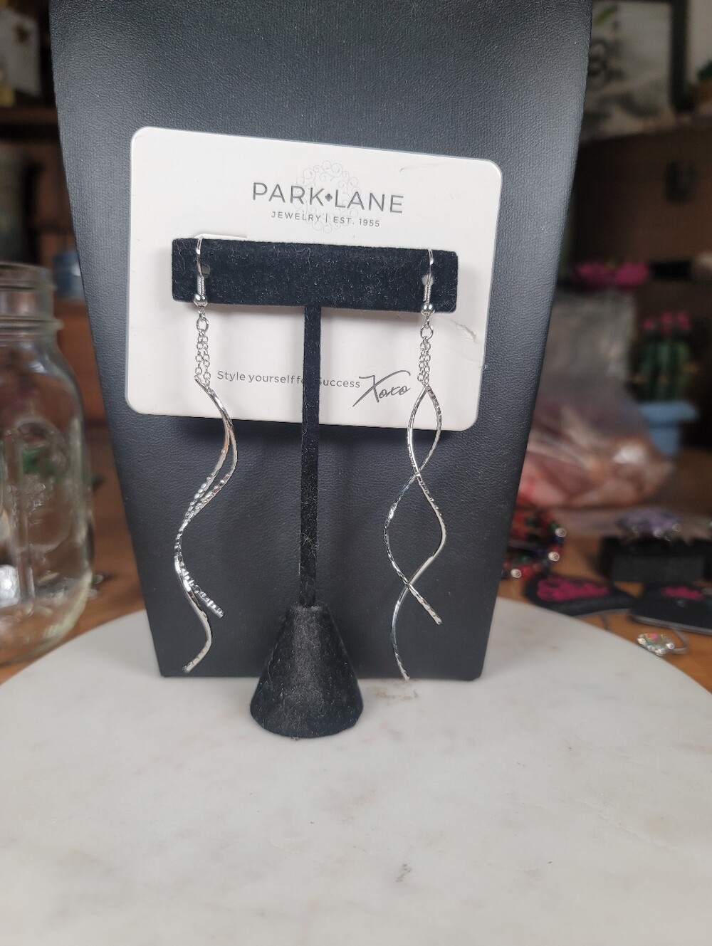 Park Lane Silver Spiral Drop Earrings